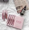 KKW Dudak Parlak Kozmetik Hediye Koleksiyonu 4pcs Koko Sıvı Ruj Makyajı Setleri Mat Lipgloss Güzellik Koleksiyon KKW Kitleri1736771