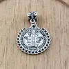 50 unids Antiguo Silver St Benedicto De Nuria Medalla de Insignia Cuelga Charms Colgantes para joyería Hacer Pulsera Collar Hallazgos