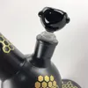 Bong per acqua in vetro da 18 pollici Narghilè Classic Beaker Gold e Black Dap Rigs con ciotola per accessori per fumatori