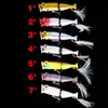 7st Lot 8cm 11 1g Popper Lure Set Bionic Fishing Lure Lot Bass Pike Hard Bait Treble Hook Topwater Fishing Popper Swimbait229p