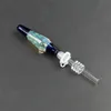 Narghilè in vetro colorato Mini Nector collettore Kit 10mm 14mm Femmina Dab Straw Oil Rigs Strumento per fumare per acqua