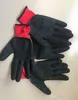 Gants de travail en coton rouge/gris enduits de Latex noir, fournitures de jardin, gants froissés en Nylon