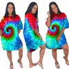 S3xl Design Tie Dye Robe Summer Oversize Robes lâches Femmes Femmes à manches courtes Long Tshirt Global Bikinis Cover Clothing Rainbow 2025340482