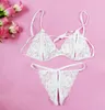 Ladies sexy lace transparent three-point suit sexy women in Europe and the United States couples flirting sexy lingerie free shipping