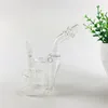 Bong in vetro trasparente Narghilè da 6,3 pollici mini inebriante riciclatore olio dab rig 14mm tubi dell'acqua per giunti maschili per fumare
