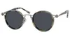 Lunettes de soleil de marque hommes lunettes de soleil rondes vintage femmes lunettes de soleil monture en titane lunettes steampunk vert foncé / gris lentille lunettes avec boîte