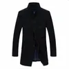 Manteau de laine d'hiver hommes longues sections manteaux de laine épais hommes veste de mode décontractée casaco masculino palto caban pardessus