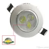 9W LED recesso teto Down Light 85-265V lâmpadas LED lâmpadas downlights transporte 300-400lm 10pcs livre