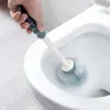 Escobilla para inodoro Base de cerdas suaves de silicona Baño WC Juego de herramientas de limpieza de lavabos