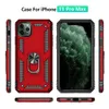 Custodie per porta anelli in metallo Custodie antiurto per staffa anti-caduta Cover posteriore per iPhone 11 12 Pro Max Samsung Galaxy S10 S20 Note20 S21