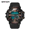 new arrivals man designer sanda 387 resin strap quartz watch calendar week luminous alarm clock mens waterproof sports watch 1911509