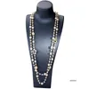 Förpackningar 5 Pearl Necklace Luxury Colorful Pendant Letter 5 Kvinnor Hög CC -smycken