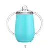 16 Farben 10 Unzen Baby Sippy Tasse mit Deckel Stroh Egoformed Kid Flaschen Doppelmauerte Edelstahl Isoliertes Vakuummilchbecher mit Griffen von Express B0019