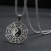 Nouveau acier inoxydable Yin Ying Yang pendentif collier noir blanc collier hommes PU cuir colliers bijoux Vintage2741