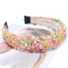 Personalized Natural Crystal Stone Headbands Colorful Stud Rhinestone Thick Women Headband Party Hairband New Fashion Crown Hair A2404