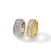 Anel cubano rotativo moda hip hop anel jóias masculino ouro prata anéis qualidade gelado para fora anéis8554534