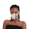 Frau Strass Mask Lady Pailletten Strass-schützende Schablonen Staubdicht Waschbar Wiederverwendbare elastische Earloop Gesicht Mundmasken