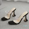 Hot Sale-Fashion Women High Heeled Sandals Summer Sandals Crystal Shoes Woman Bar Party Slipper sexy Ladies