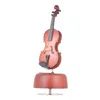 Caixa de música de violino de vento clássico com instrumento musical rotativo Réplica em miniatura Artware Gifts3086951