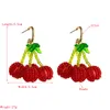 Multi Color Rhinestone Statement Dangle Oorbellen Luxe Fruit Pineaple Cherry Aardbei Drop Earring Girl Sieraden Accessoire