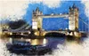 Beställnings- foto bakgrundsbilder väggmålningar för väggar 3D-väggmålning Nordic Creative Akvarell London Bridge Bedroom Bedside Background Wall Papers