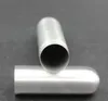 Tubo per sigari argento in acciaio inossidabile Scatola per sigari singola portatile in metallo cilindrico Accessori per sigari per levigatura trafilatura SN1274