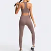 Yoga Set BH och Leggings Women Gym outfit Forma kläder Sömlös träning Sportkläder Fitness Sports Suit240i