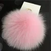 15 cm/6 Zoll – rosa weicher echter Fuchsfell-Ball-Bommel, Handtaschen-Schlüsselanhänger, Schlüsselanhänger, Geschenk