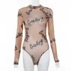 sexy bodysuit nude maglia rompers da donna tuta manica lunga a manica lunga trasparente club abiti donna corpo vestito vedi attraverso le cime 2020 primavera