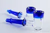 Borular cam kaşık boruları petrol brülör boru 2PCS Sigara Kalın Düz Kolu Cam Boru populer mavi Çekiç Bubbler boru 12cm uzunluğu El