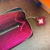 M68314 CléMence Zippy Portfel Monogramy Kwitnący Kwiaty Brązowy Uchwyt Karty Kredyt Kobiety Długie Zipper Portfele Kwiatowe Ozdoby Zip Clutch Sprzęgło