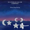 Belawang Księżyc i Star Stud Kolczyk Dla Kobiet 925 Sterling Silver Original Boże Narodzenie Biżuteria Prezent Biżuteria Kolczyki1