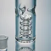 CLEAR RAINT TUBE HOLOKAHS Glass Bong Triple Combs Percolator Oil DAB Rigs Birdcage PERC 18mm Joint Water Pipes med skål