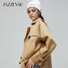 Gabardina para mujer JAZZEVAR 2021 llegada otoño abrigo mujer moda algodón doble botonadura chaqueta corta suelta ropa de abrigo 9018-11