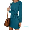 Moda 2020 Mulheres Primavera Verão vestido Boho Estilo Moda Casual Vestido Bow Túnica Vestido de Verão solto Mini vestido de festa Vestidos Plus Size XXL