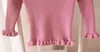 Neonate Maglioni Ruffle Toddler Girls Pullover Ruffle Dolcevita Bambini Maglioni Solid Infant Outwear Boutique Abbigliamento per neonati 4859