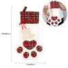 Kerstkousen Geschenktas Decor voor Nieuwjaar 2020 Plaid Kerstcadeau Zakken Pet Kous Socks Kerstboom Hangende hanger