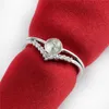 Anillo de joyería HOPEARL Ajustes en blanco 925 Triángulo de plata esterlina como una corona Anillos de perlas Montaje 3 piezas