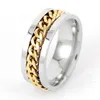 Uomini in acciaio titanio anelli d'argento anelli a catena rotabile amanti coppia bnd anello per uomo donna film di gioielleria festa all'ingrosso