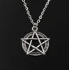 Nya Vintage Star Pentagram Chain Halsband Tibetanska Silver Pendant Halsband Presenter för kvinnor Punk Rock Smycken