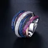 Sparkling Luxury Jewelry Handmade Pave Full 5A Cubic Zircon CZ Diamond 18K White Gold Fill Eternity Women Wedding Band Ring Gift8448238