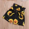 pretty princess clothing summer cool tops vest solid ruched flower bow skirts toddler kids girl clothes set 2pcs 2-6T