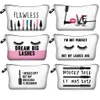 MPB006 cosmetic bags DIY women blank plain makeup bag phone clutch bag Gift organizer cases with makeup eyelash color print traveling