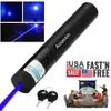 Zichtbare Blauwe Voilet Laser Pointer Pen 10 Miles Single Beam Oplaadbare Blauwe Lazer Pen Pointer 405nm + 18650 Batterij + oplader