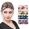 S1554 Europa Moda Mujer Floral Diadema Elástica Yoga Deportes Diadema Señoras Flor Banda para el cabello 17 colores