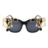 Ключ Круглый Стразы солнцезащитные очки металла Женщины Brand Designer Summer Элегантный Кристалл женские Sunglass для Summer Party