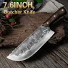 7.6" Küchenmesser Handgemachtes geschmiedetes chinesische Kochmesser 5CR15 Edelstahl Professionelle Fleischerbeil Chef-Messer voller Zapfen Griff