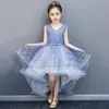 Girl Wedding Party Flower Girl Bridesmaid Embroidery Tail Dress Princess Birthday Host Walking Piano Performance Dress zYfu3438938