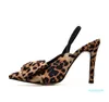 Vendita calda-moda designer di lusso scarpe da donna tacchi alti leopardo papillon a punta sling back pompe designer tacchi alti tacco a spillo