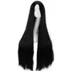 Parrucche calde e popolari Natural Soft Black Straight Long con capelli per bambini Parrucca anteriore in pizzo sintetico Glueless resistente al calore per le donne